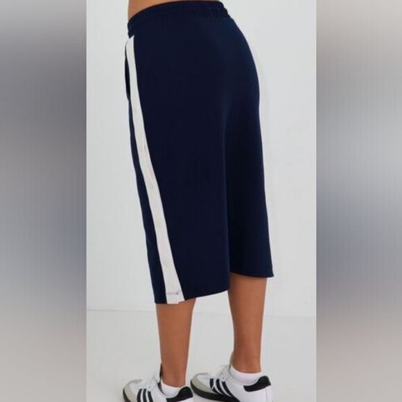 NWT Garage navy sporty midi skirt stripes at the side w pockets size s - Picture 2 of 8